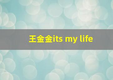 王金金its my life